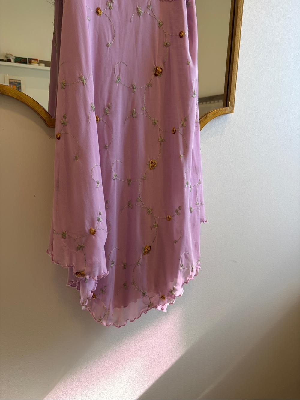 Urban Outfitters - Lace-Trim Lavender Floral Slip Dress - Picture 2 of 5